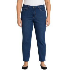 Gloria Vanderbilt Amanda Size 12 Blue Denim Jeans Cotton Stretch Sequins 32 x 28